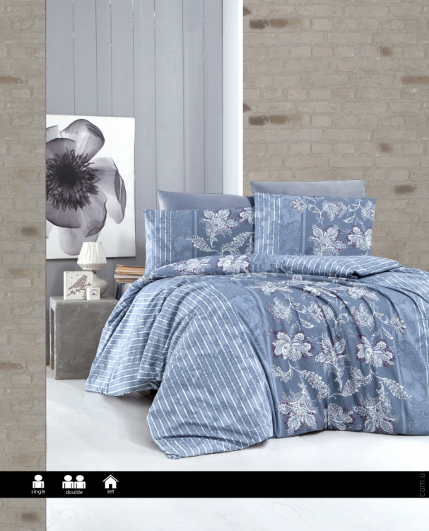 Постельное белье First Choice Polca indigo евро