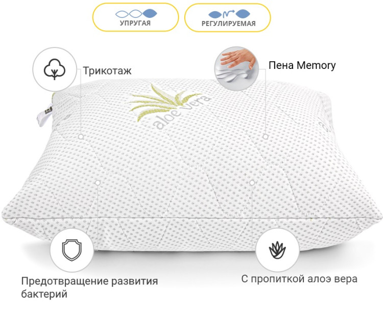Подушка Memory Mirson Alberto 40x60 см, №795 упругая