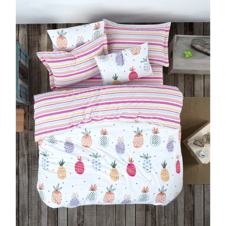 Постельное белье Lotus Home Perfect Ranforce - Pottik белое полуторное