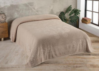 Простынь махровая Uniko crown home 220x240 см Вензель бежевая