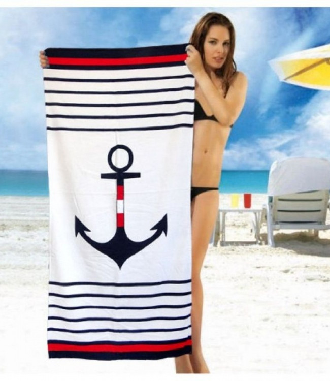 Пляжное полотенце Vende Sea Anchor велюр 75x150 см