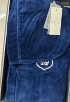 Чоловічий махровий халат Maison Dor Leonor navy з капюшоном