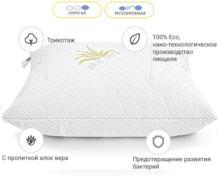 Подушка с Тенсель антиаллергенная Alberto Modal 60x60 см, №777, упругая