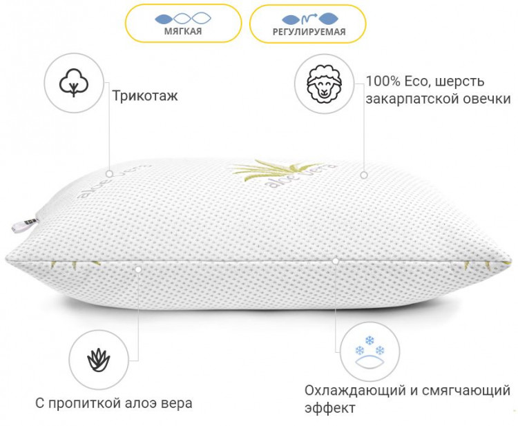 Подушка шерстяная Dorotea 40x60 см, №724, мягкая