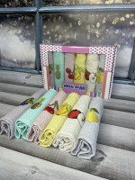 Набор вафельных кухонных полотенец Goksal Suvari 40x60 см из 6-ти шт, модель 3 Набор вафельных кухонных полотенец Goksal Suvari 40x60 см из 6-ти шт, модель 3