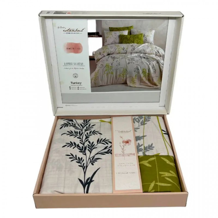 Постельное белье ранфорс Istanbul CAMELIA YESIL евро
