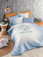 Постельное белье Beverly Hills Polo Club BHPC 019 Blue ранфорс евро