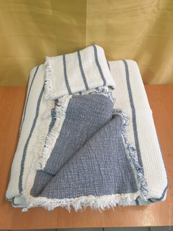 Муслінове піке - покривало Zeron жакардове 230x250 см джинс - темно-синій