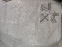 Крыжма для крещения Ekin махровая,с уголком, серебро, размер 100x100 см