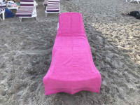Махрова підстилка - рушник на рожевий шезлонг 75х200 см