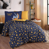 Постельное белье Hobby Poplin Space синий полуторный