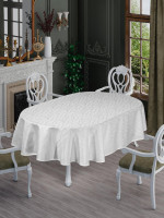 Скатерть овальная тефлоновая Maison Royale Nergis 160x220 см белая