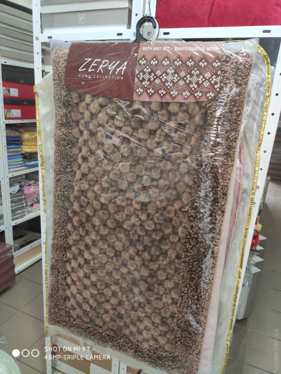 Набор ковриков для ванной Zerya, модель коричневый (50x60 см + 60x100 см)
