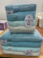 Набор махровых полотенец Cestepe 70x140 см из 4 штук (голубые)