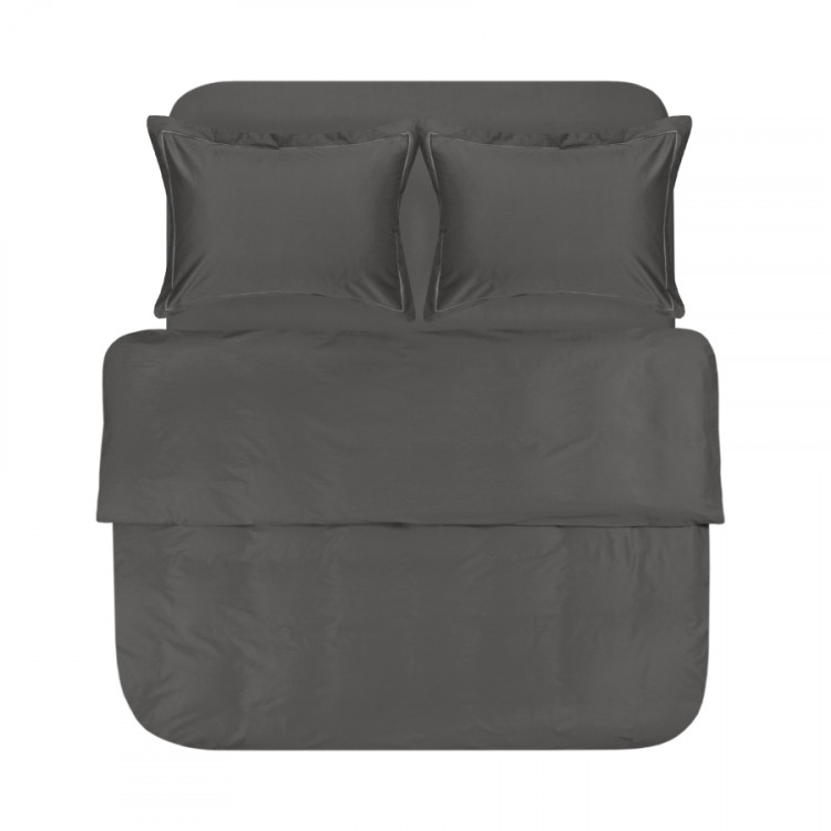 Постільна білизна Lotus Home сатин Dakota Modern антрацит євро