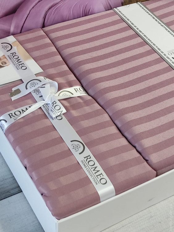 Постільна білизна Romeo Home сатин-страйп ліловий євро