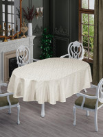 Скатерть овальная тефлоновая Maison Royale Nergis 160x220 см кремовая