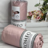 Простирадло сатинове Romeo Home 180x200+30 см з наволочками пудрова