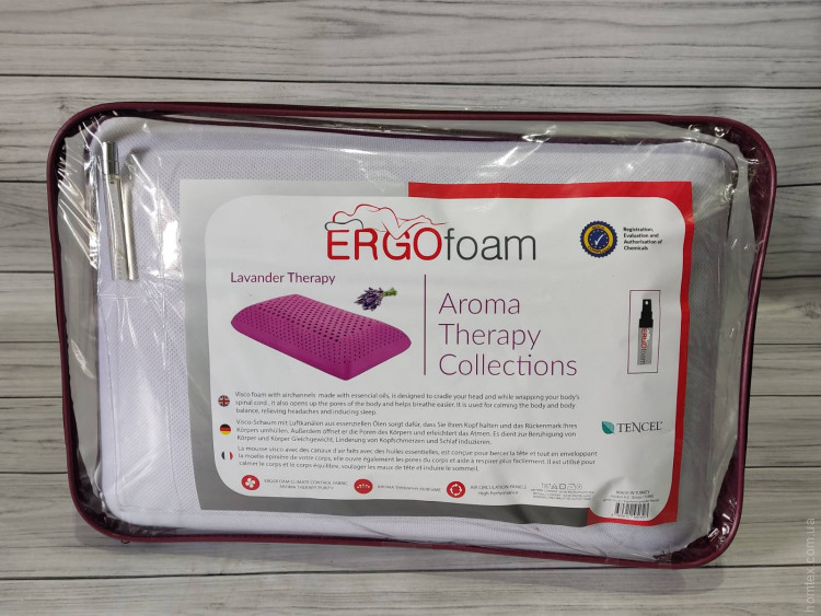 Ортопедическая подушка ErgoFoam Aroma Therapy с лавандой
