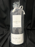 Простынь сатин-страйп на резинке Maison Dor 180х200 + 28 см Антрацит с наволочками