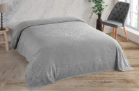 Простынь махровая Uniko crown home 220x240 см Вензель светло-серая