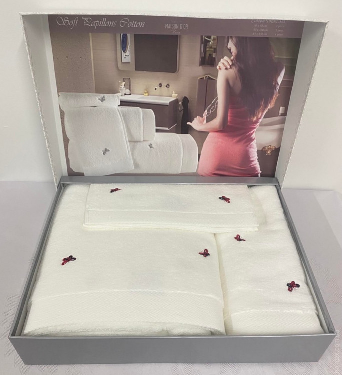 Набір махрових рушників Maison D'or Soft Butterfly модель 2 з 3-х штук