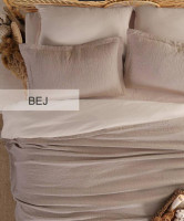 Покривало бавовняне Istanbul Zen Stone bej 230x250 см з наволочками 50х70 см 