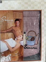Женский набор для сауны Sauna Set (юбка на липучке + чалма), модель 4