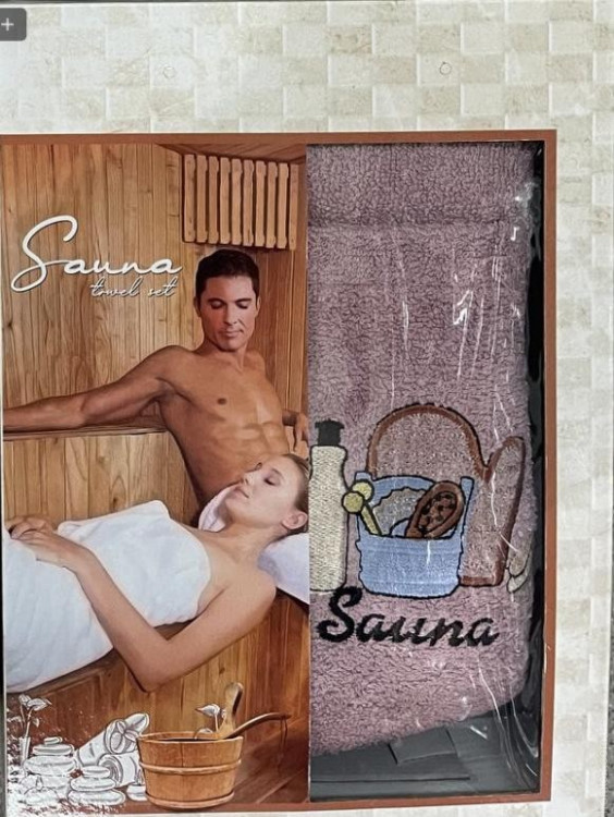 Женский набор для сауны Sauna Set (юбка на липучке + чалма), модель 4