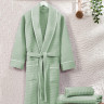 Халат вафельний Zeron жіночий з окантовкою по краях, м'ятний