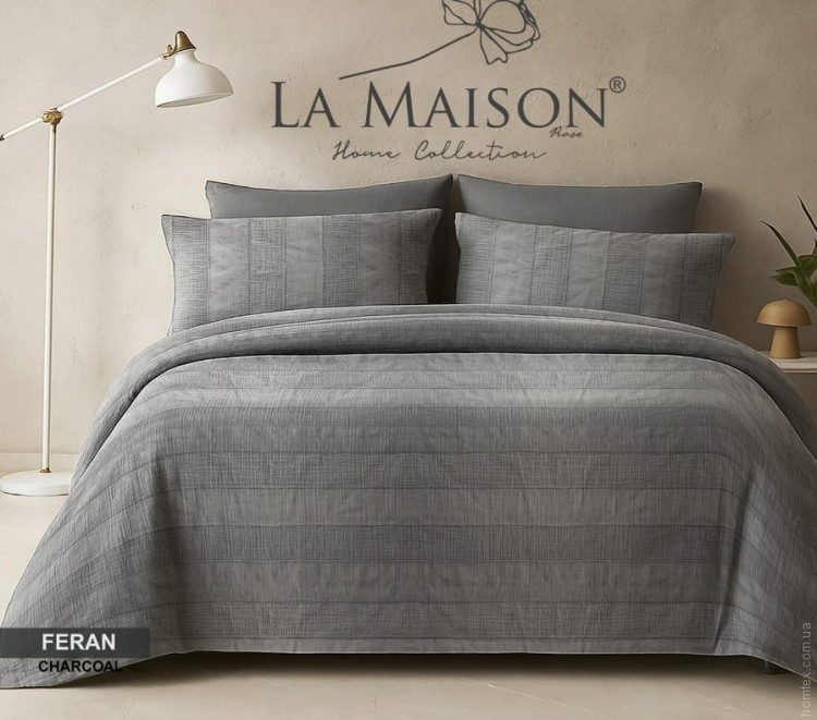 Постільна білизна La Maison Feran Charcoal з мусліну євро