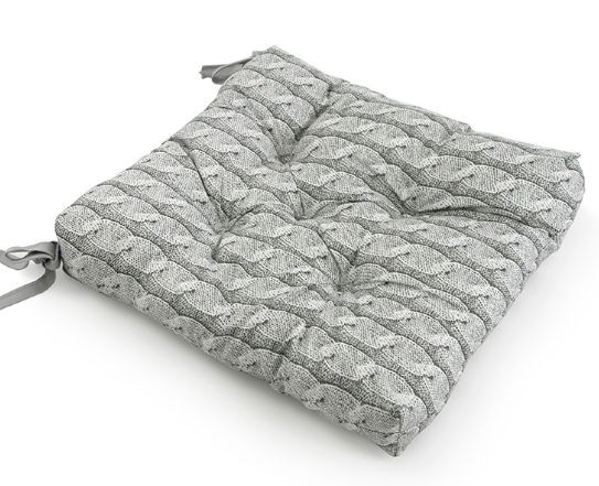 Подушка Руно на табурет Grey braid 38x38 см Подушка Руно на табурет Grey braid 38x38 см