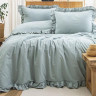 Постільна білизна варена бавовна з рюшами Saheser Saloni yesil 200х220 см