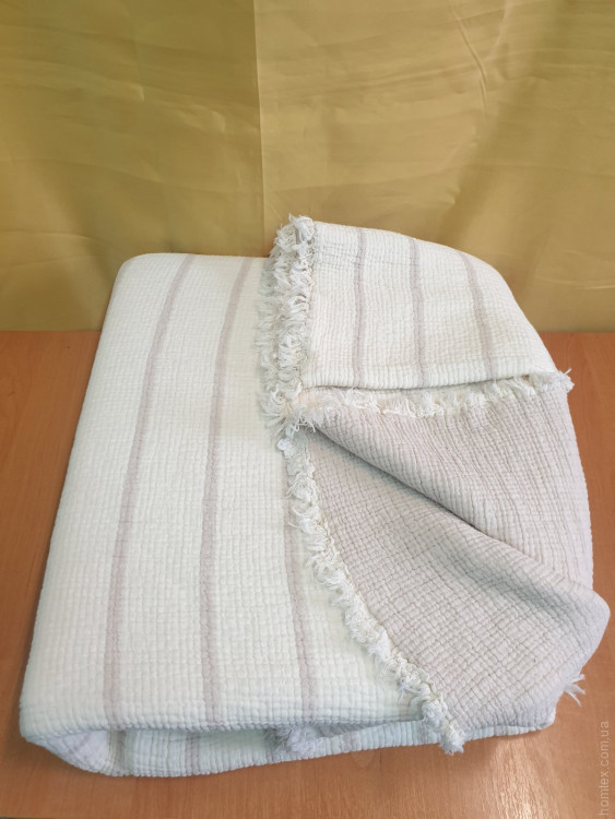 Муслиновое пике - покрывало Zeron жаккардовое 230x250 см светлый беж