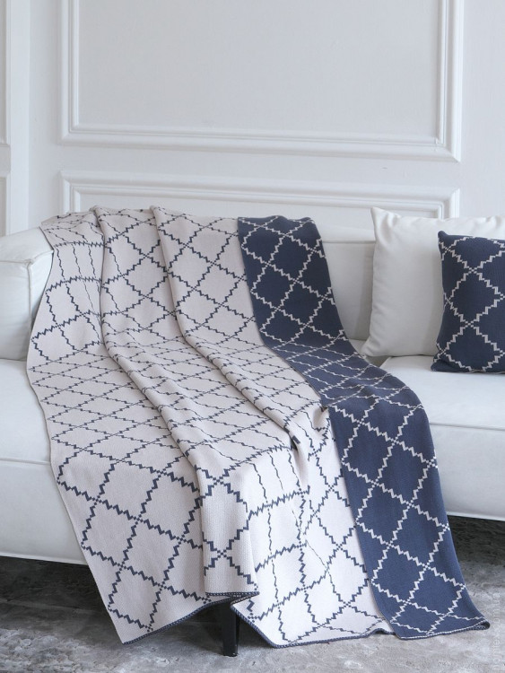Плед La Modno Diamond Blueberry-Beige 150x200 см