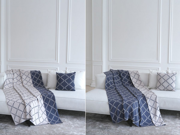 Плед La Modno Diamond Blueberry-Beige 150x200 см
