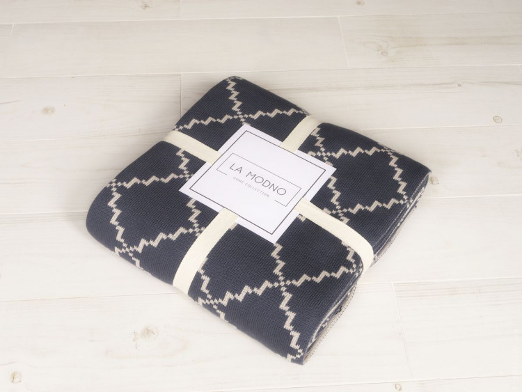 Плед La Modno Diamond Blueberry-Beige 150x200 см
