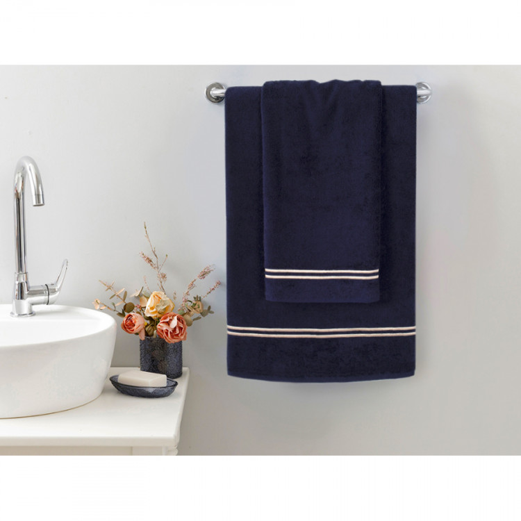 Полотенце MieCasa Milano lacivert bej 85x145 см
