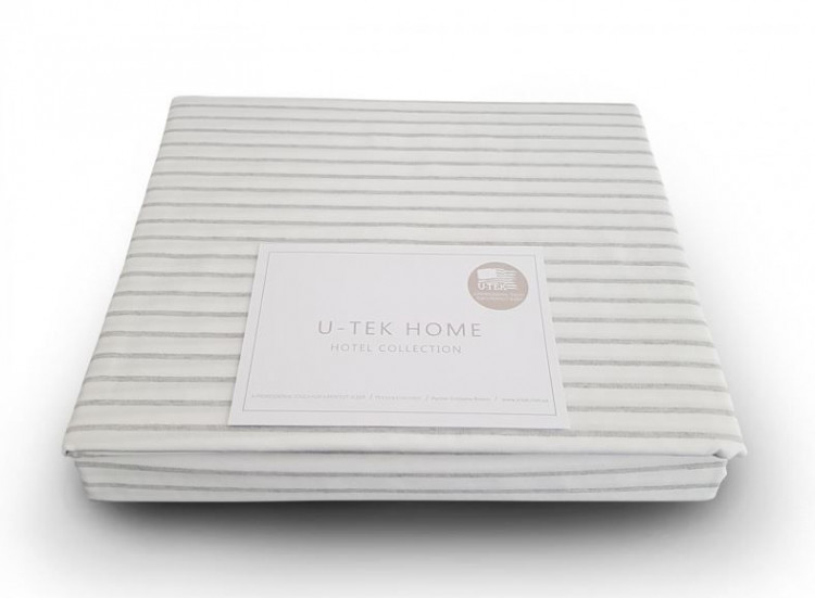Простынь Utek Hotel Collection Cotton Stripe Grey 20 90x190 см 