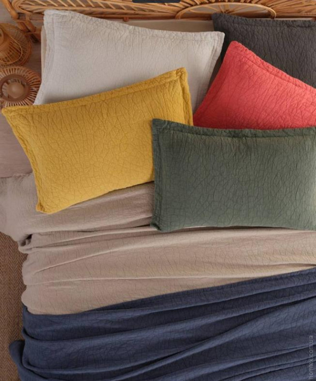 Покрывало хлопковое Istanbul Zen Stone Hardal 230x250 см с наволочками 50х70 см