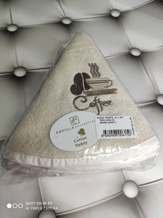 Набор круглых кухонных полотенец Pupilla из 3 -х шт. 50x50 см, модель 3