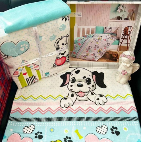 Постільна білизна Cotton Box Dalmacyali Mint фланель для новонароджених Постільна білизна Cotton Box Dalmacyali Mint фланель для новонароджених