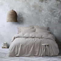 Постільна білизна Lotus Home Washed cotton Solid kahve-bej сімейний