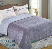 Покривало велюрове Colorful Home Зигзаг 200х230 см сіро-лілове