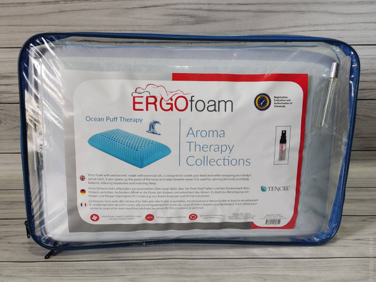 Ортопедическая подушка ErgoFoam Aroma Therapy с морским бризом