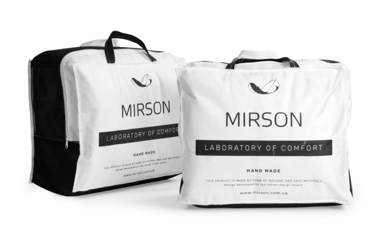 Одеяло шерстяное Mirson Зимнее Carmela Hand Made Чехол Сатин Italy 172x205 см, №0344