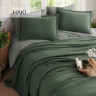 Покривало бавовняне Istanbul Zen Stone Haki 230x250 см з наволочками 50х70 см