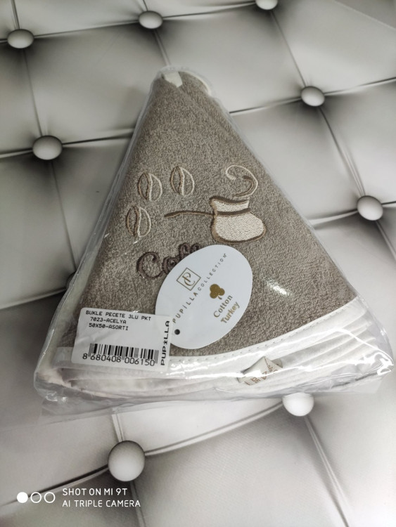 Набор круглых кухонных полотенец Pupilla из 3 -х шт. 50x50 см, модель 4