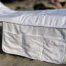 Велюрова біла підстилка - рушник для шезлонгу з подушечкою та кишенею