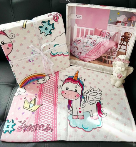 Постільна білизна Cotton Box Unicorn pembe фланель для новонароджених Постільна білизна Cotton Box Unicorn pembe фланель для новонароджених